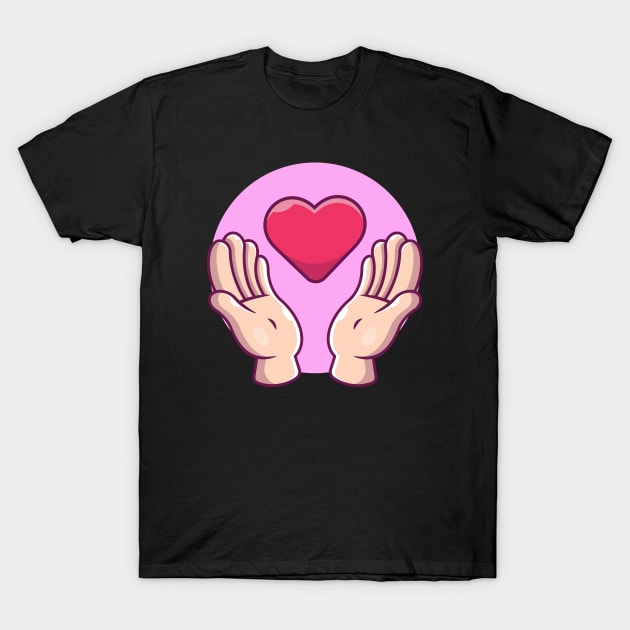 Hands catching love cartoon T-Shirt by Catalyst Labs